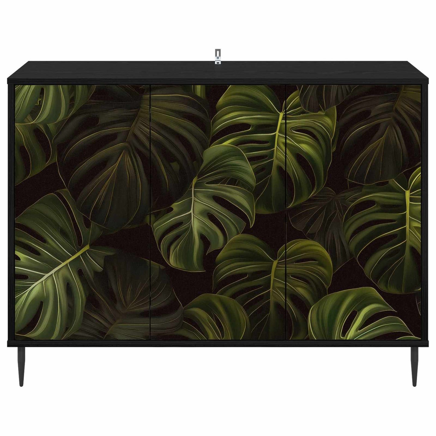 Serviesskap ELBURG Svart eik 102 x 33 x 76 cm Konstruert tre