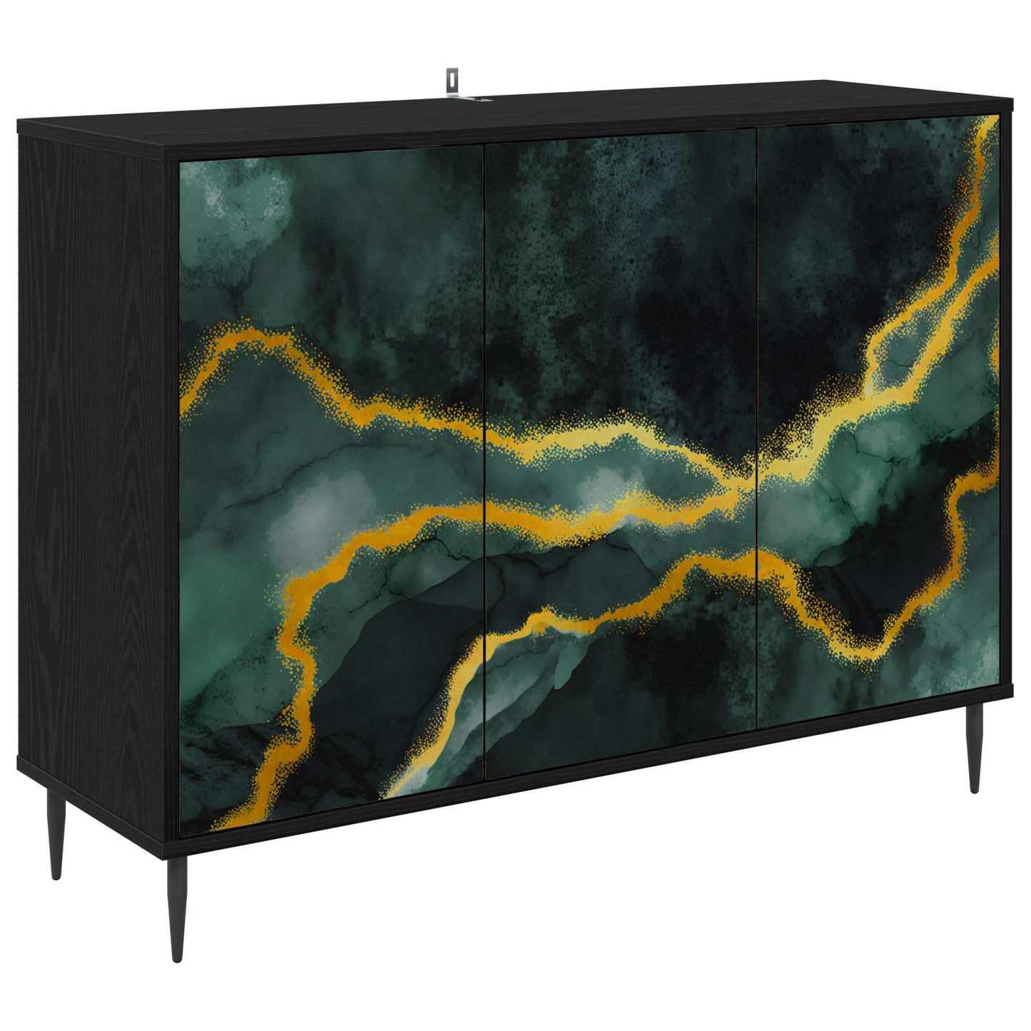 Serviesskap WIJHE Svart eik 102 x 33 x 76 cm Konstruert tre