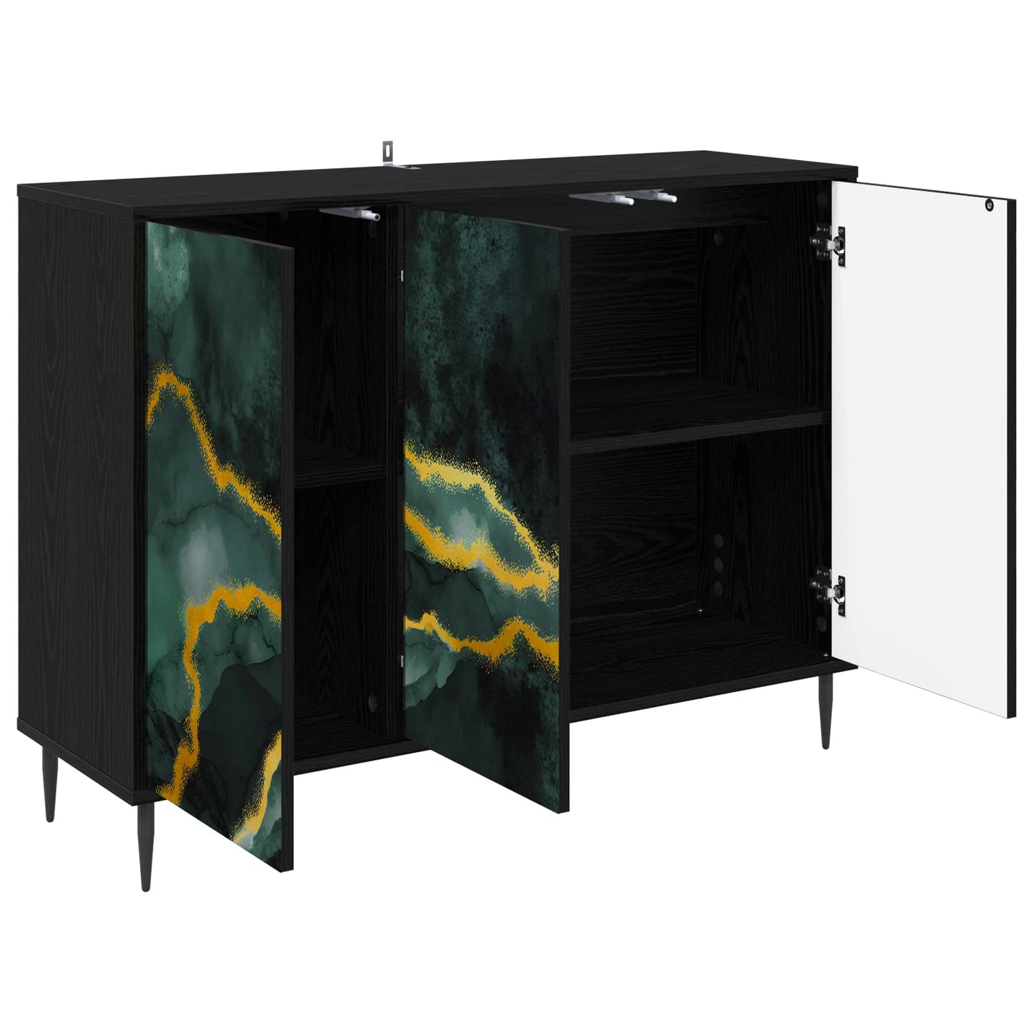 Serviesskap WIJHE Svart eik 102 x 33 x 76 cm Konstruert tre