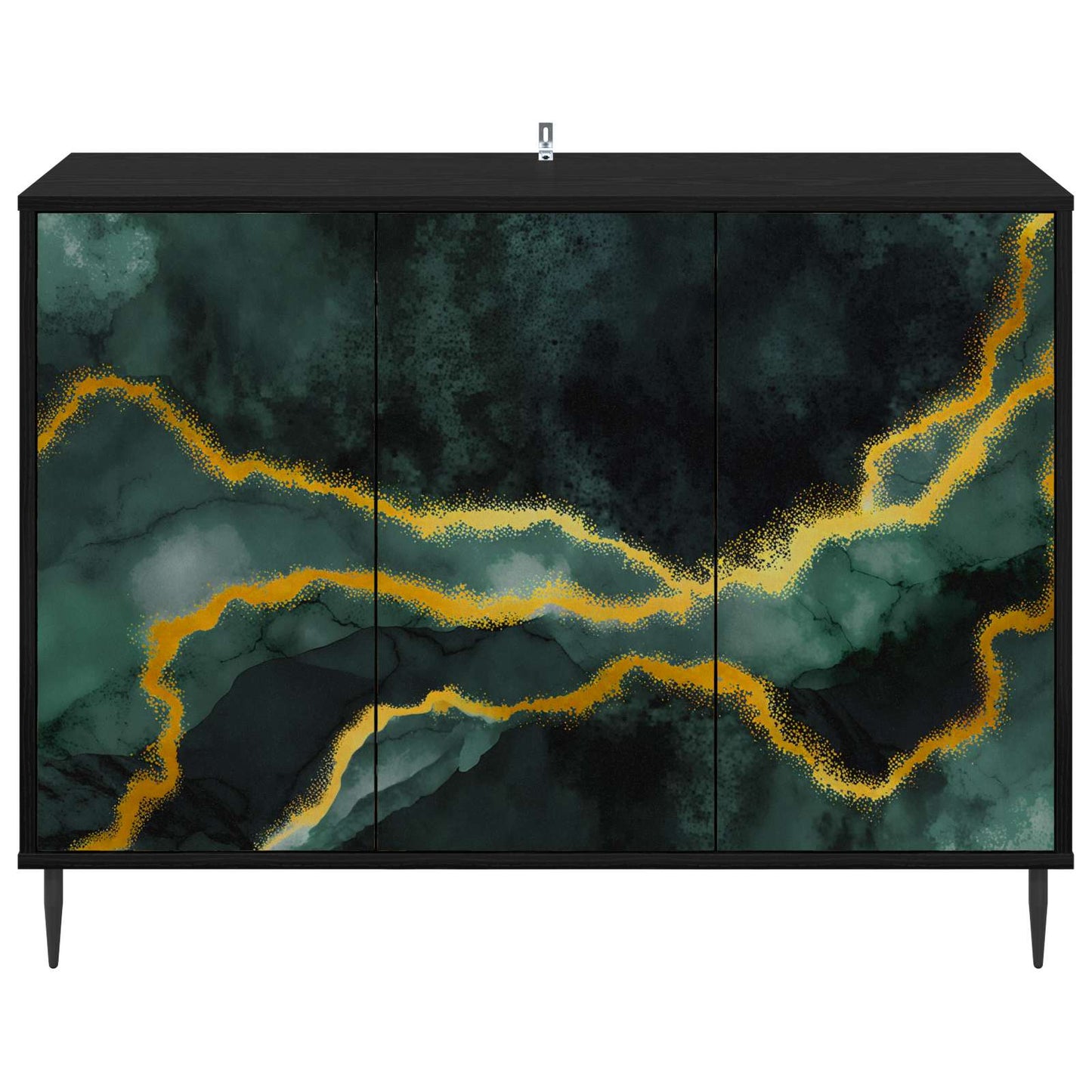 Serviesskap WIJHE Svart eik 102 x 33 x 76 cm Konstruert tre