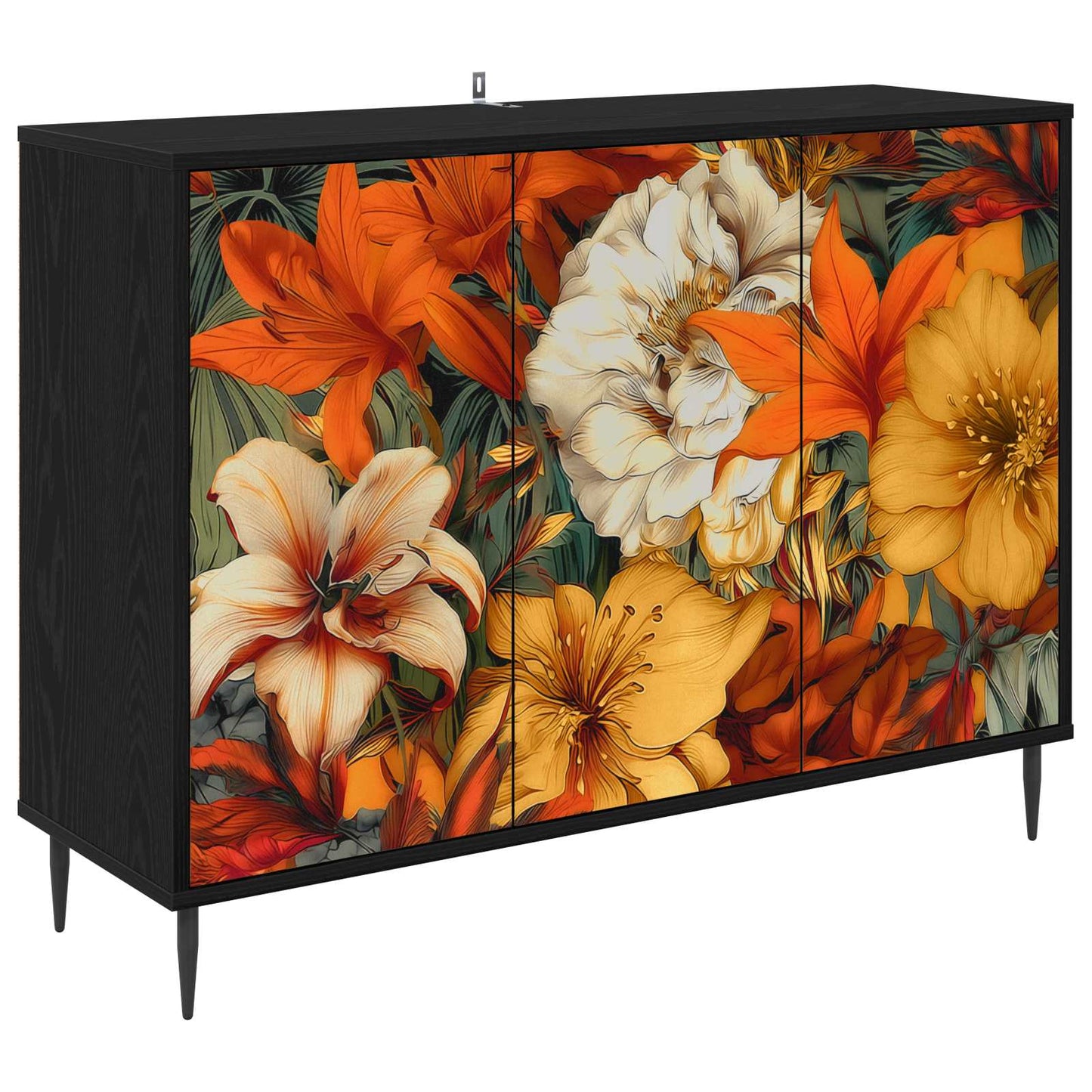 Serviesskap GENNEP Svart eik 102 x 33 x 76 cm Konstruert tre