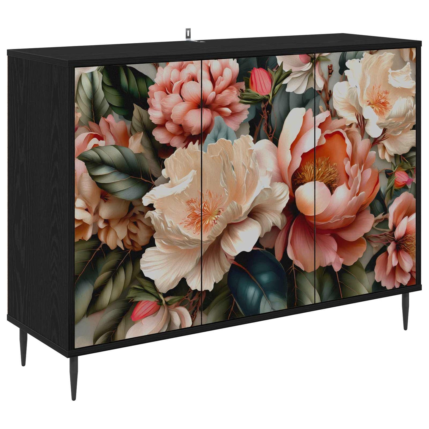 Serviesskap BORNE Svart eik 102 x 33 x 76 cm Konstruert tre