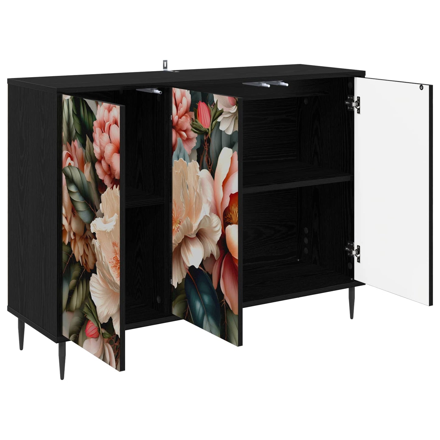 Serviesskap BORNE Svart eik 102 x 33 x 76 cm Konstruert tre