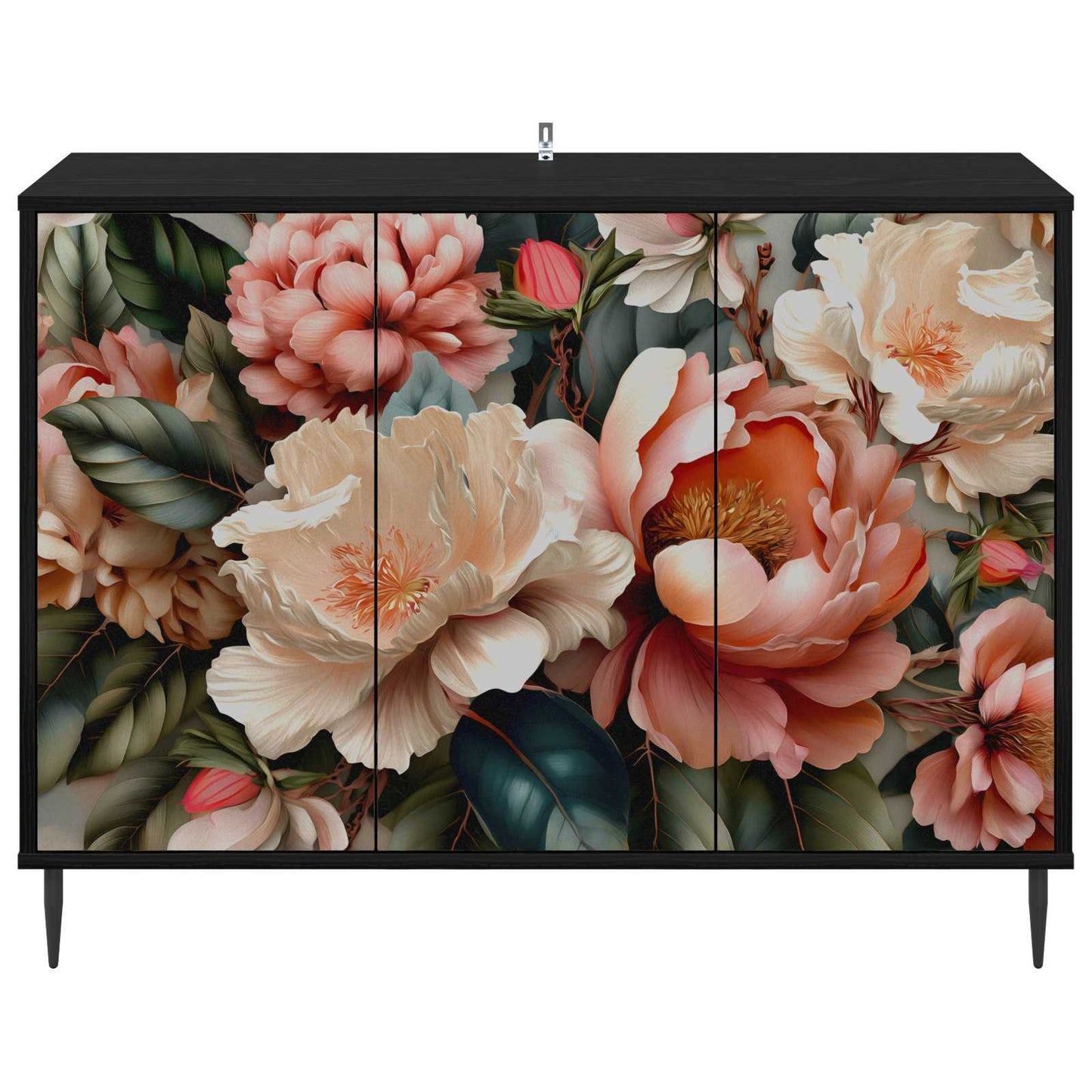 Serviesskap BORNE Svart eik 102 x 33 x 76 cm Konstruert tre