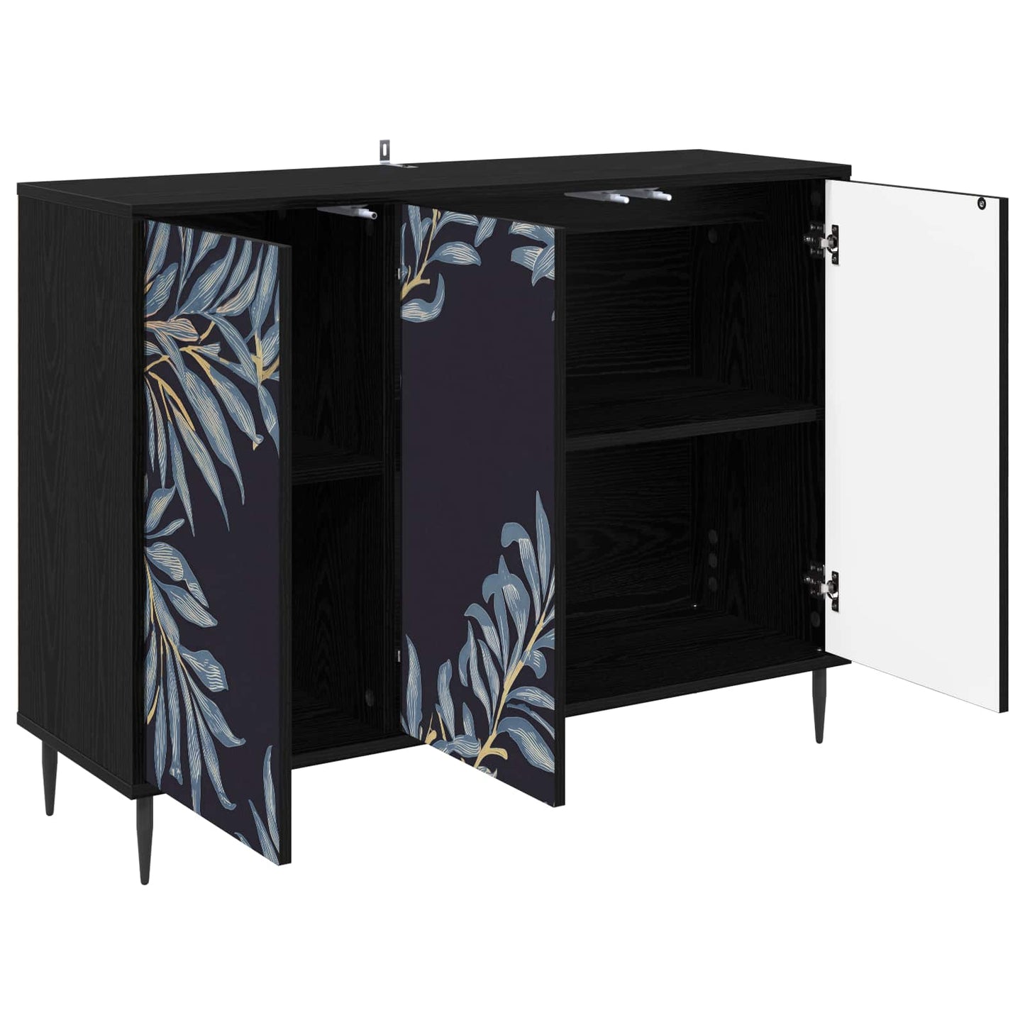 Serviesskap DOKKUM Svart eik 102 x 33 x 76 cm Konstruert tre