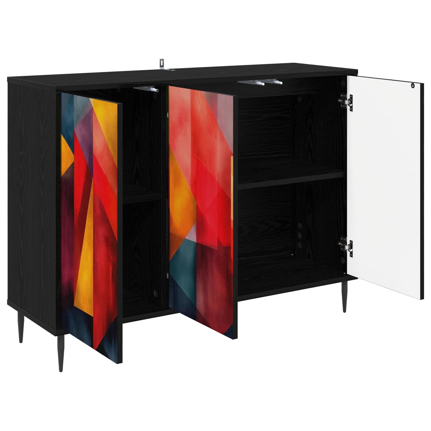 Serviesskap HEESCH Svart eik 102 x 33 x 76 cm Konstruert tre