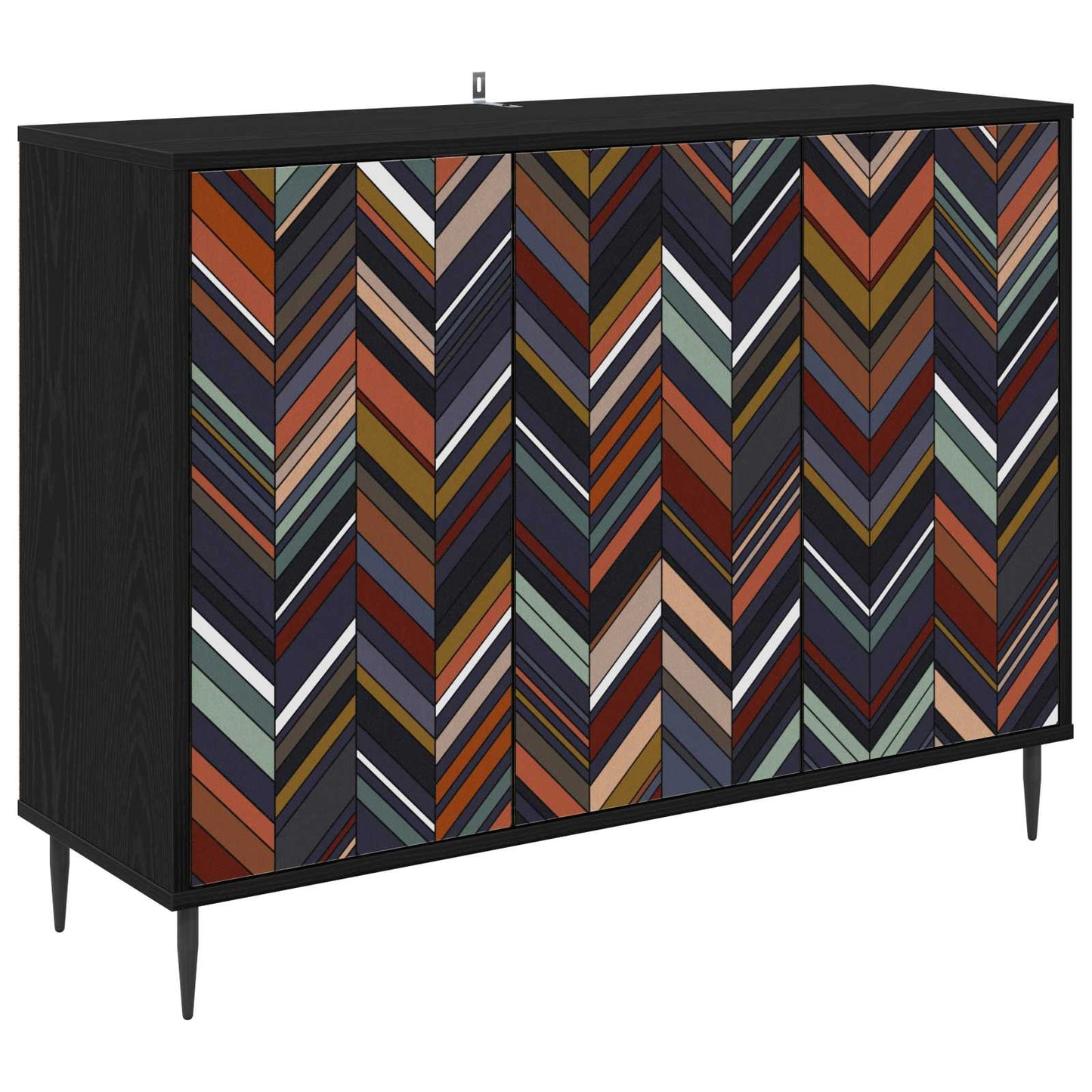Serviesskap OMMEN Svart eik 102 x 33 x 76 cm Konstruert tre