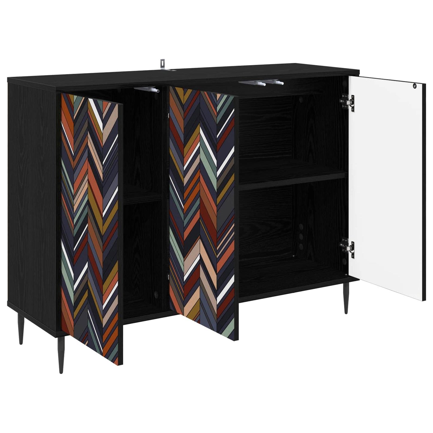 Serviesskap OMMEN Svart eik 102 x 33 x 76 cm Konstruert tre