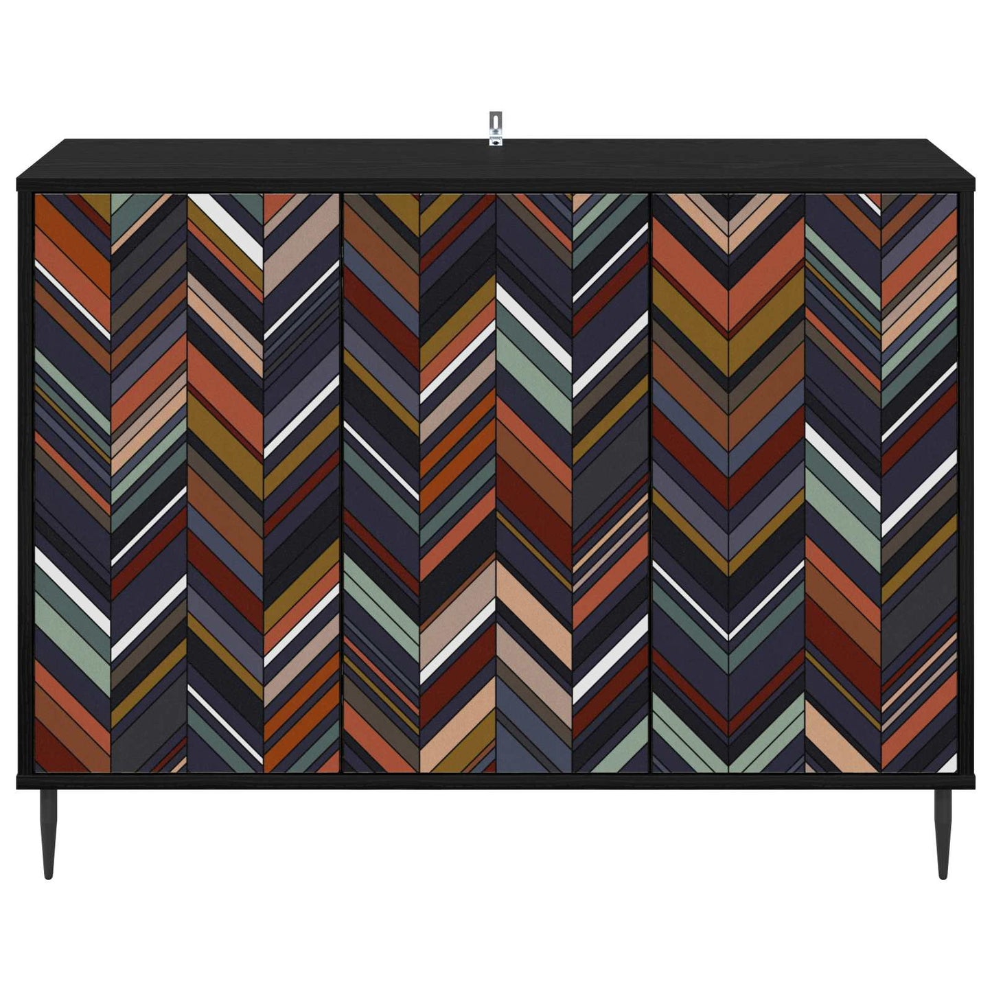 Serviesskap OMMEN Svart eik 102 x 33 x 76 cm Konstruert tre