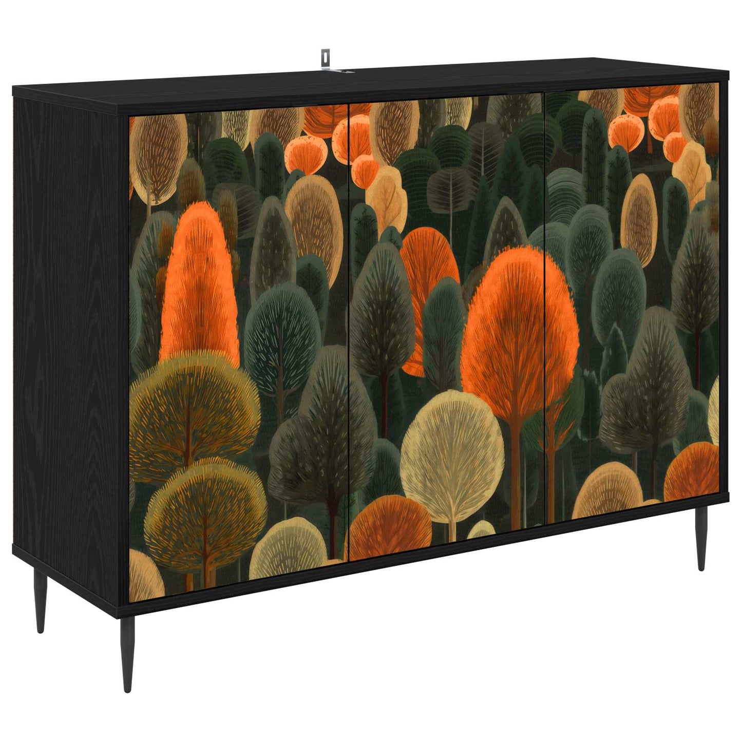 Serviesskap ZAANDAM Svart eik 102 x 33 x 76 cm Konstruert tre
