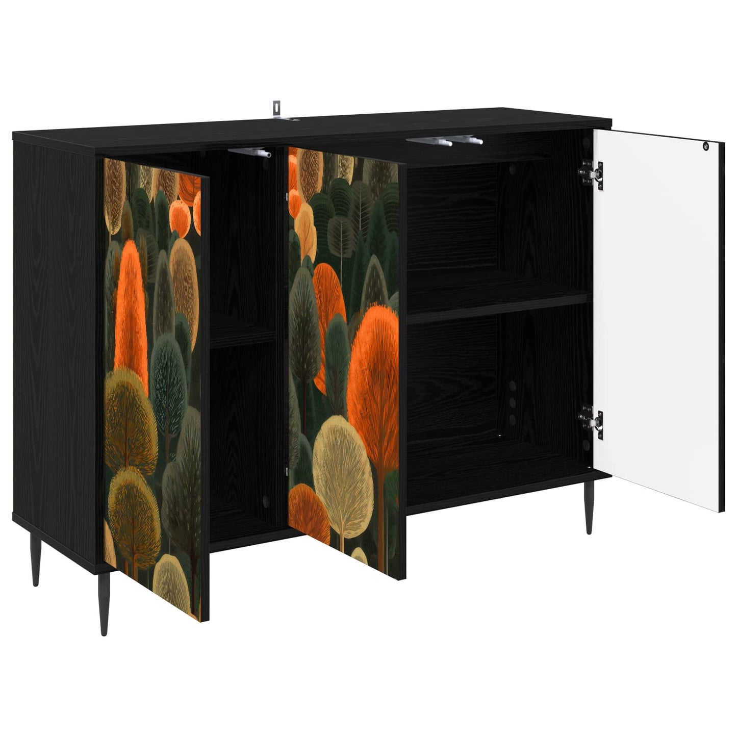 Serviesskap ZAANDAM Svart eik 102 x 33 x 76 cm Konstruert tre