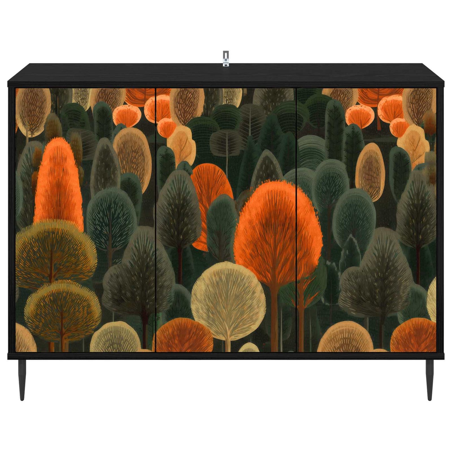 Serviesskap ZAANDAM Svart eik 102 x 33 x 76 cm Konstruert tre