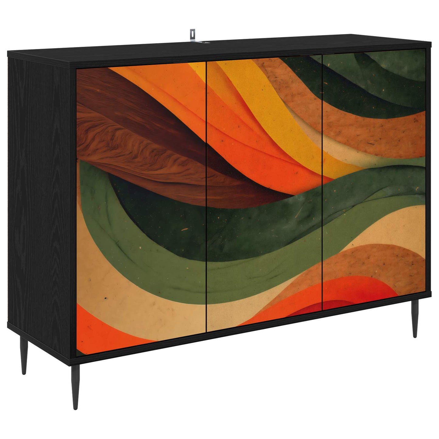 Serviesskap BONN Svart eik 102 x 33 x 76 cm Konstruert tre