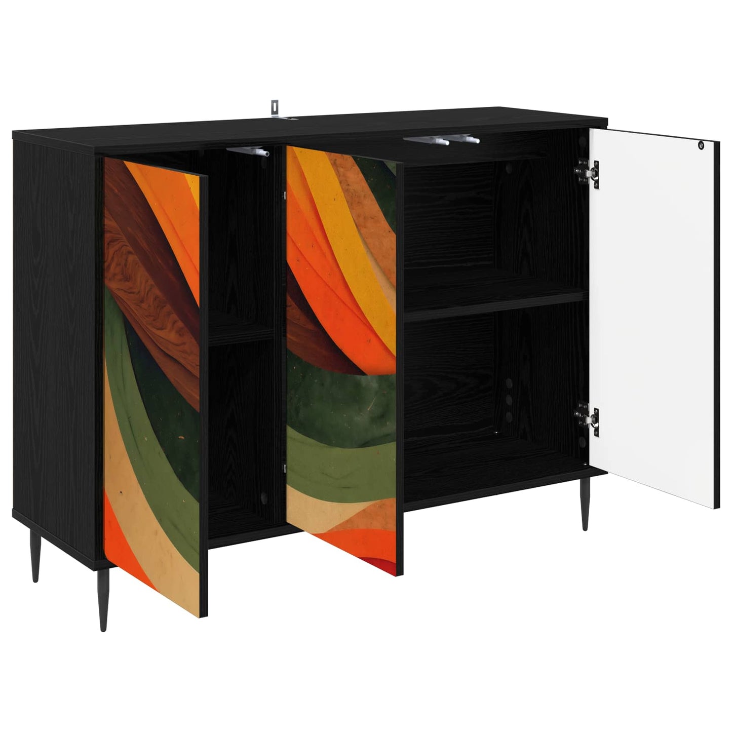 Serviesskap BONN Svart eik 102 x 33 x 76 cm Konstruert tre