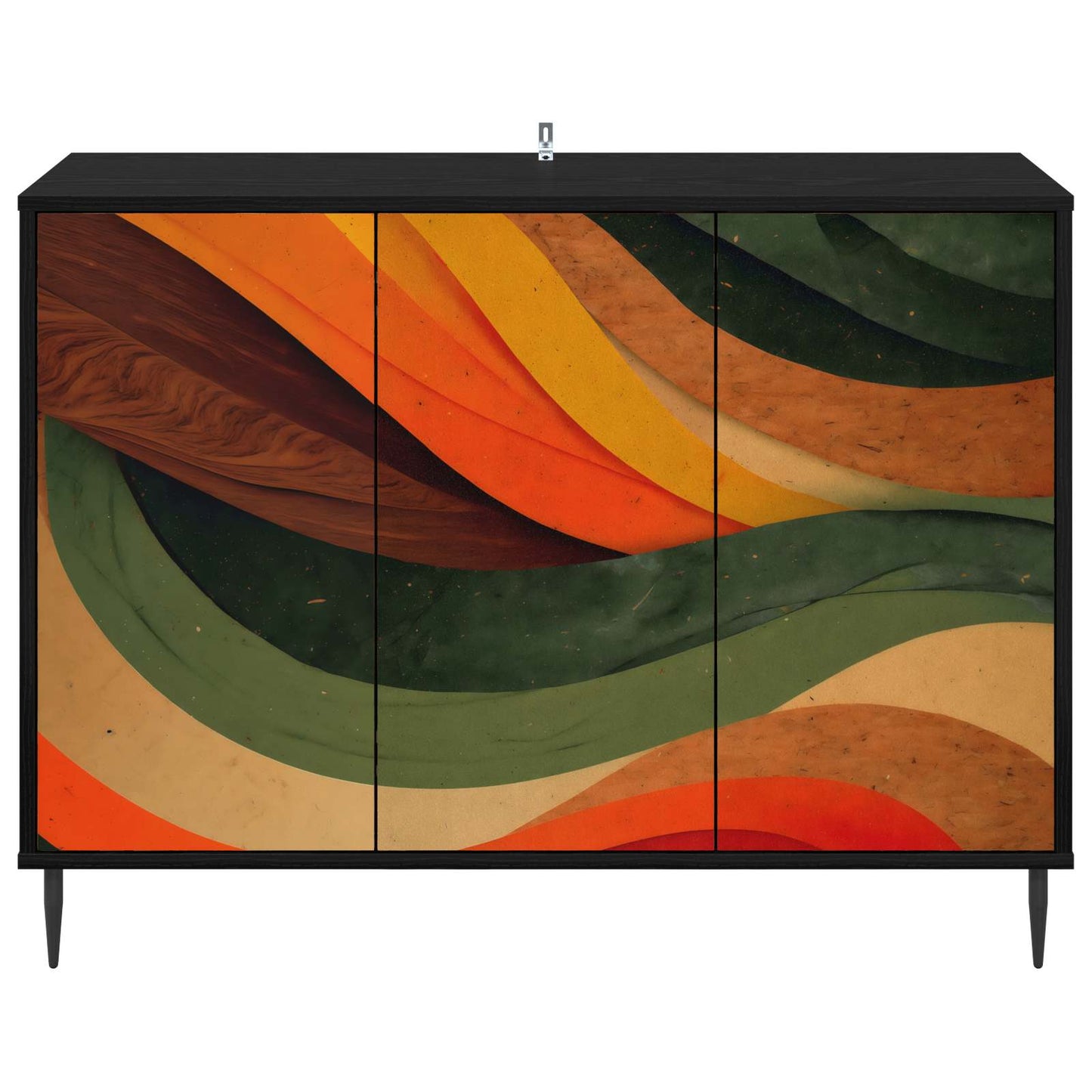 Serviesskap BONN Svart eik 102 x 33 x 76 cm Konstruert tre
