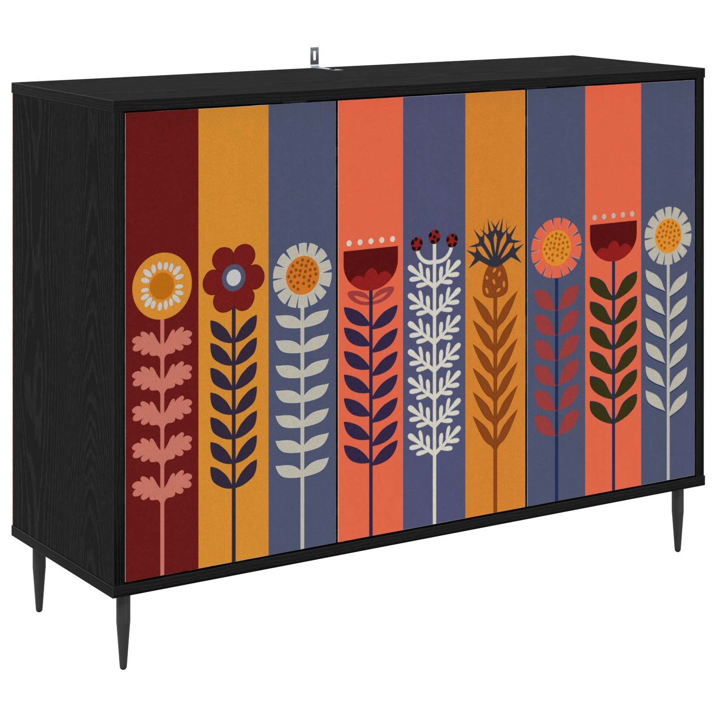 Serviesskap ESSEN Svart eik 102 x 33 x 76 cm Konstruert tre