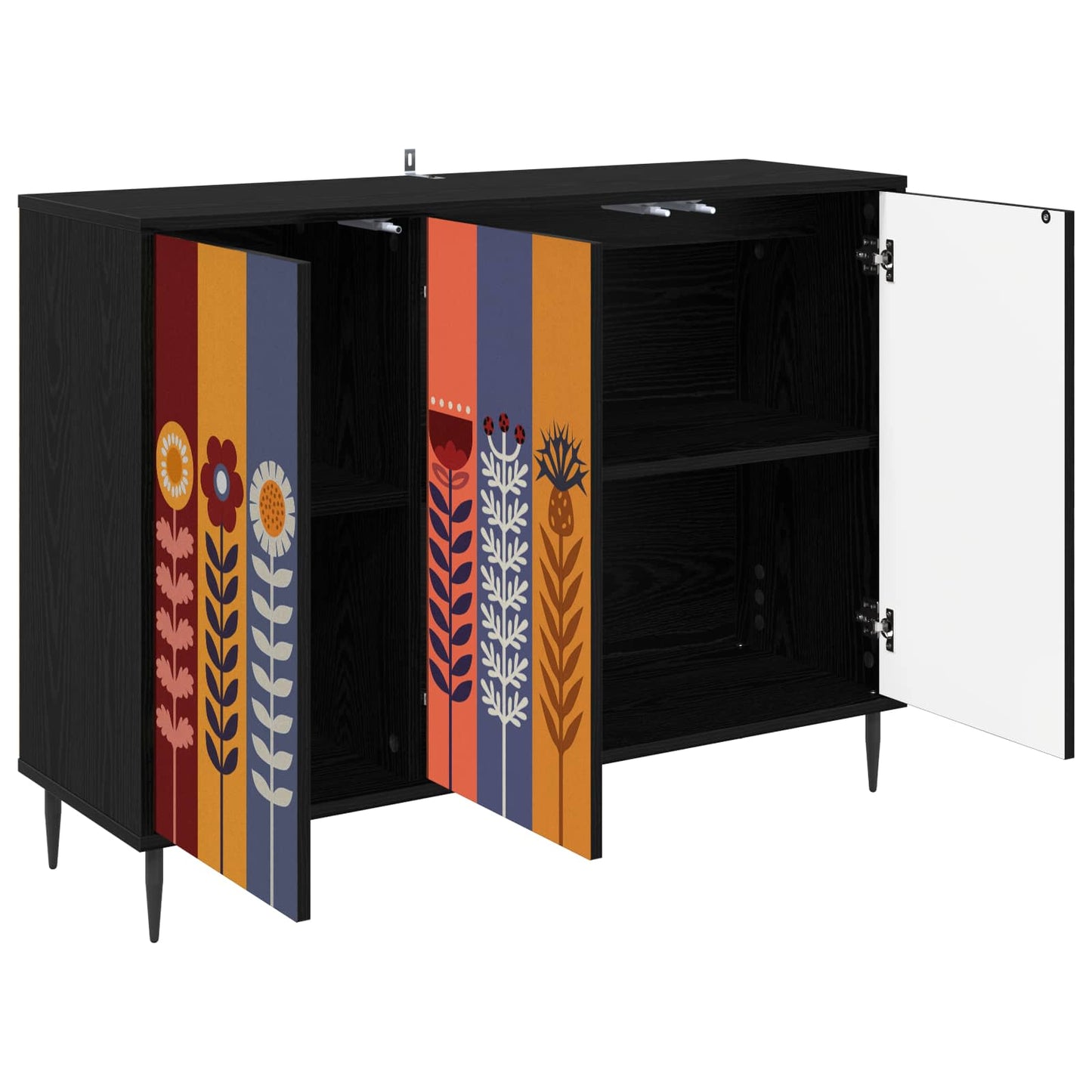 Serviesskap ESSEN Svart eik 102 x 33 x 76 cm Konstruert tre