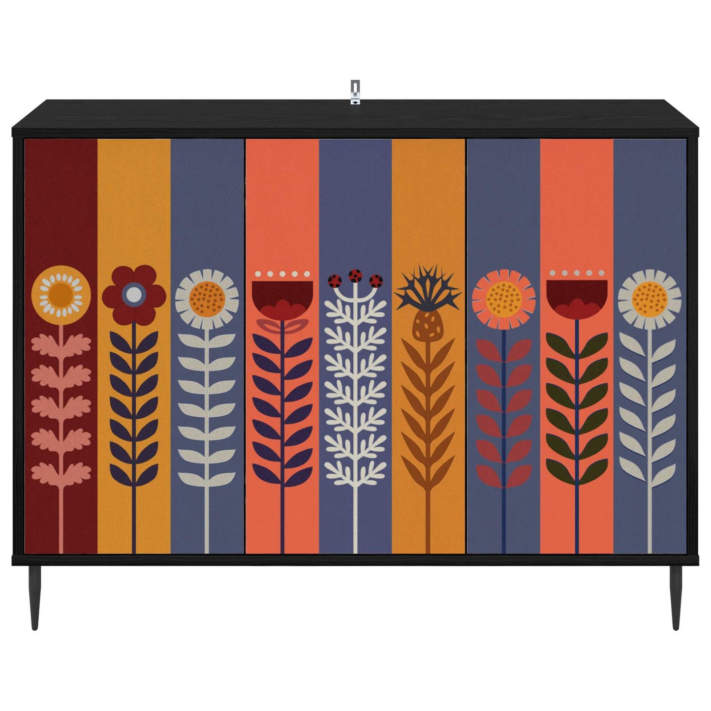Serviesskap ESSEN Svart eik 102 x 33 x 76 cm Konstruert tre