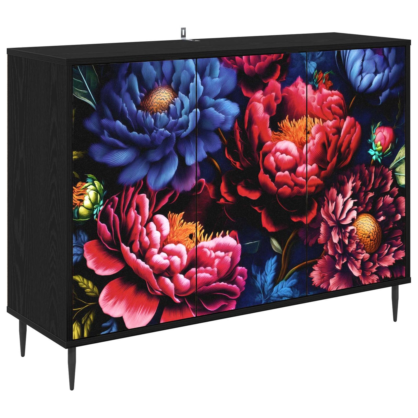 Serviesskap KIEL Svart eik 102 x 33 x 76 cm Konstruert tre