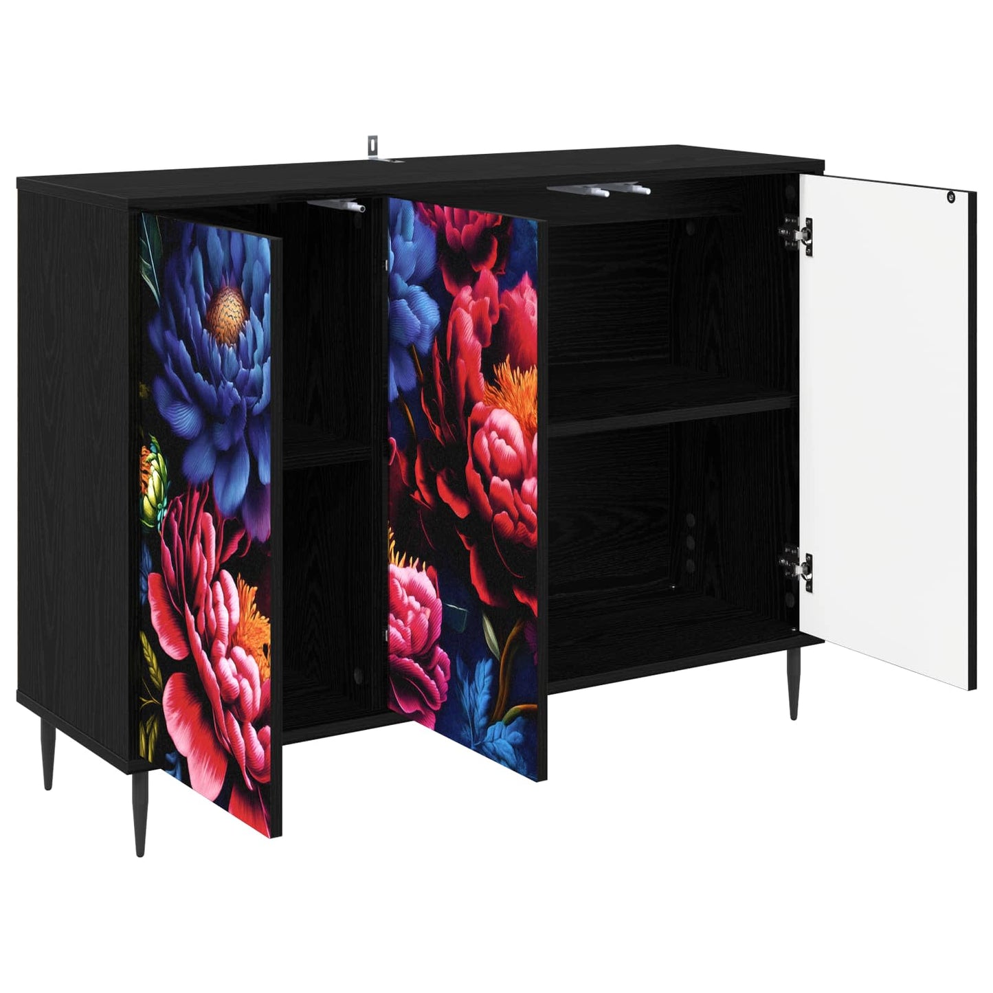 Serviesskap KIEL Svart eik 102 x 33 x 76 cm Konstruert tre