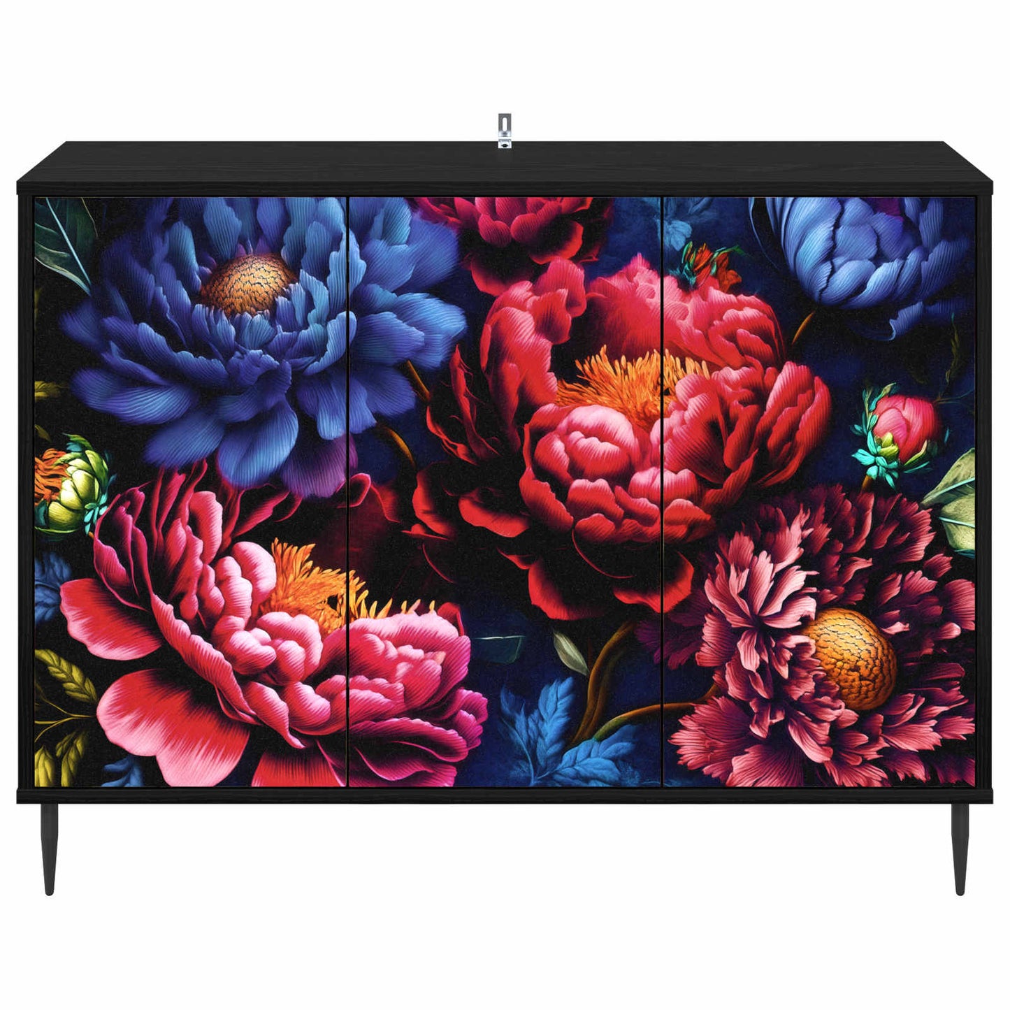 Serviesskap KIEL Svart eik 102 x 33 x 76 cm Konstruert tre