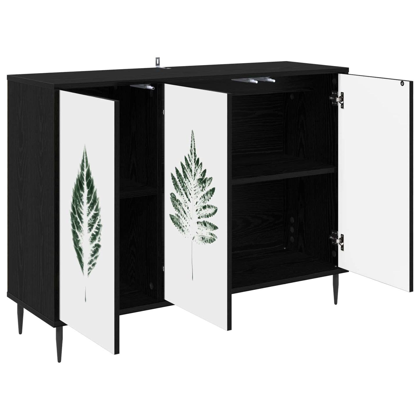 Serviesskap HANAU Svart eik 102 x 33 x 76 cm Konstruert tre
