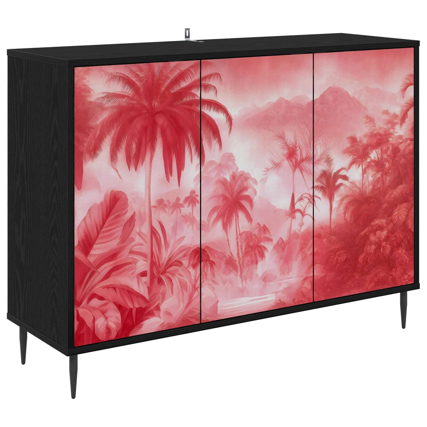 Serviesskap AACHEN Svart eik 102 x 33 x 76 cm Konstruert tre