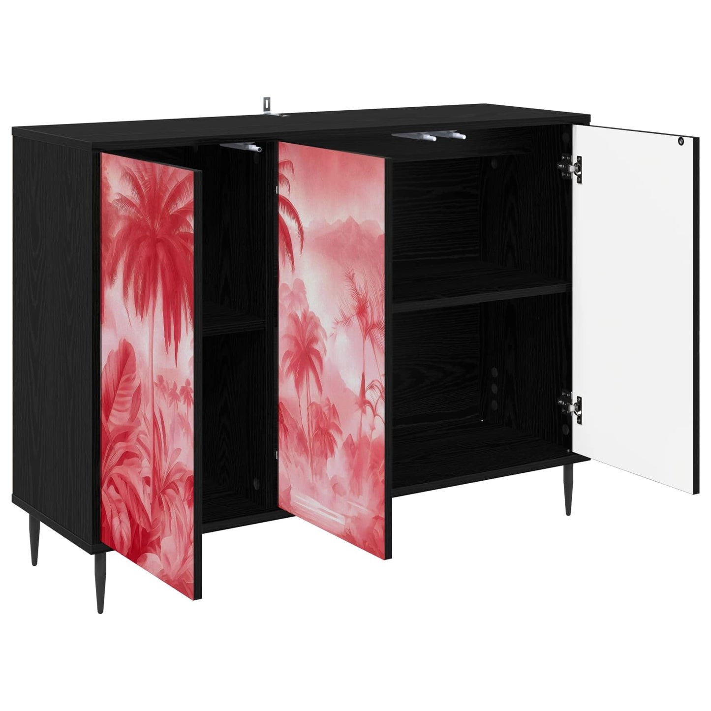 Serviesskap AACHEN Svart eik 102 x 33 x 76 cm Konstruert tre