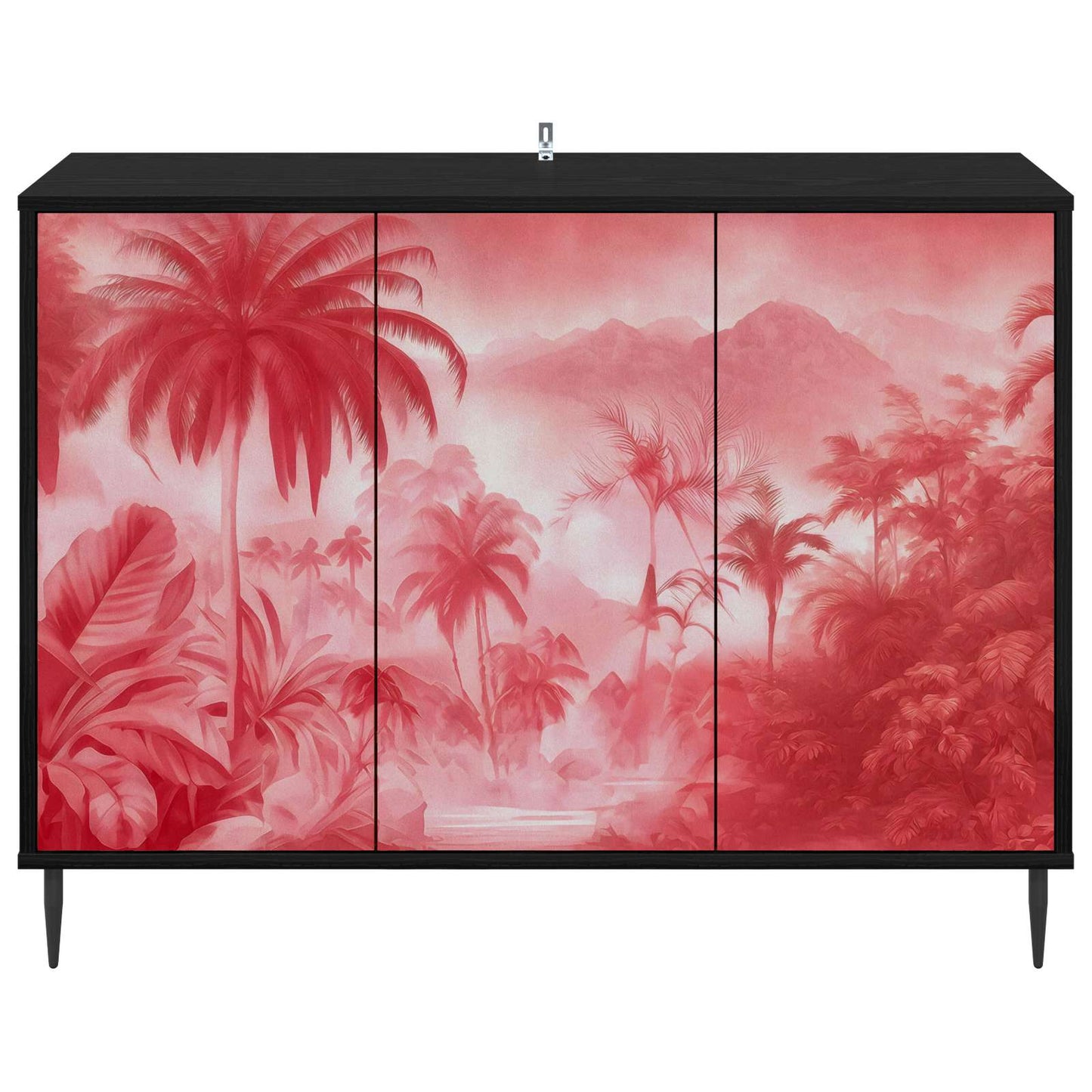 Serviesskap AACHEN Svart eik 102 x 33 x 76 cm Konstruert tre