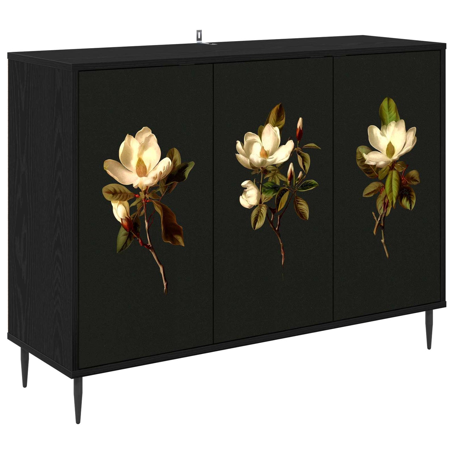 Serviesskap BREMEN Svart eik 102 x 33 x 76 cm Konstruert tre