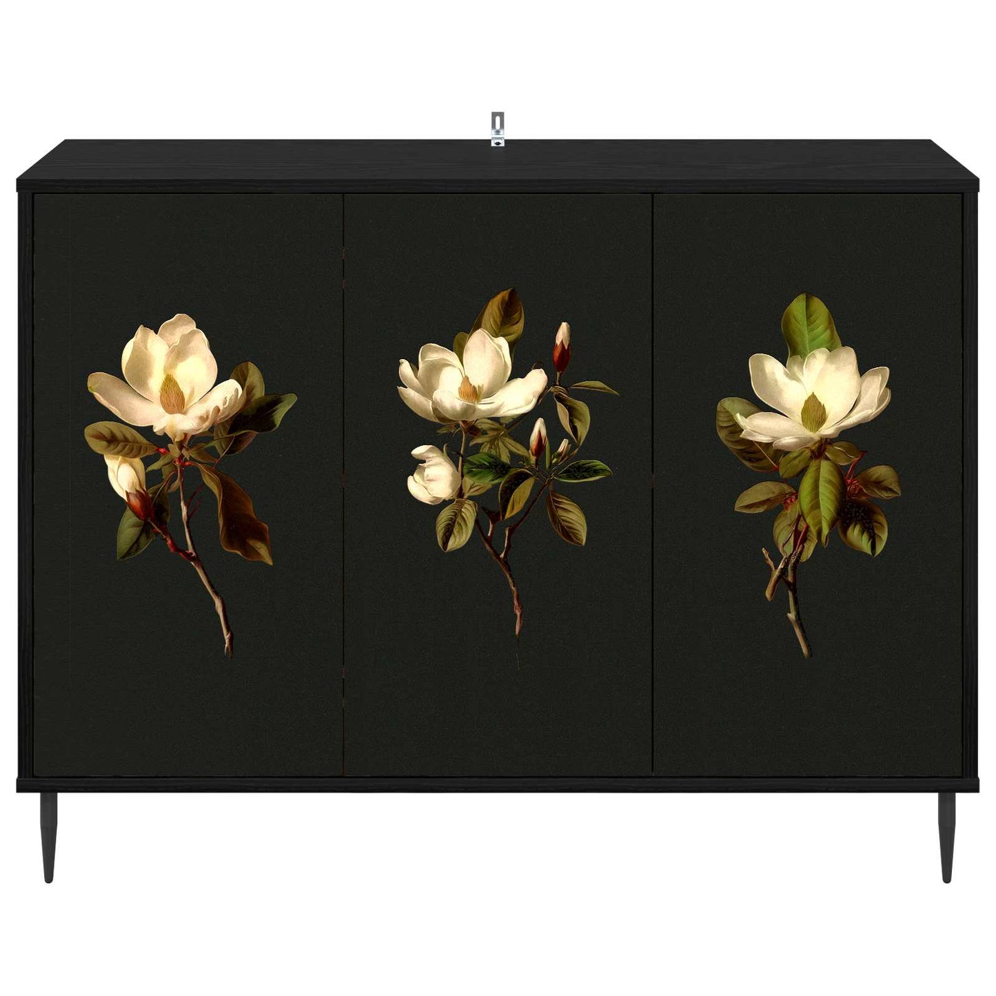 Serviesskap BREMEN Svart eik 102 x 33 x 76 cm Konstruert tre