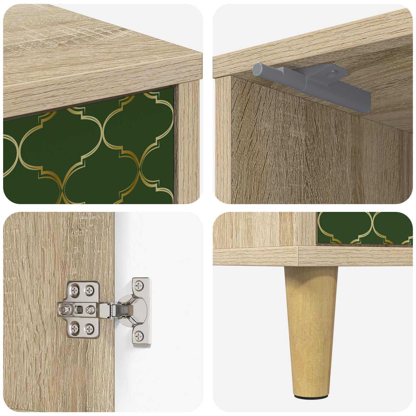 Nattbordskap GELEEN 2 stk. Sonoma eik 36 x 33 x 50 cm