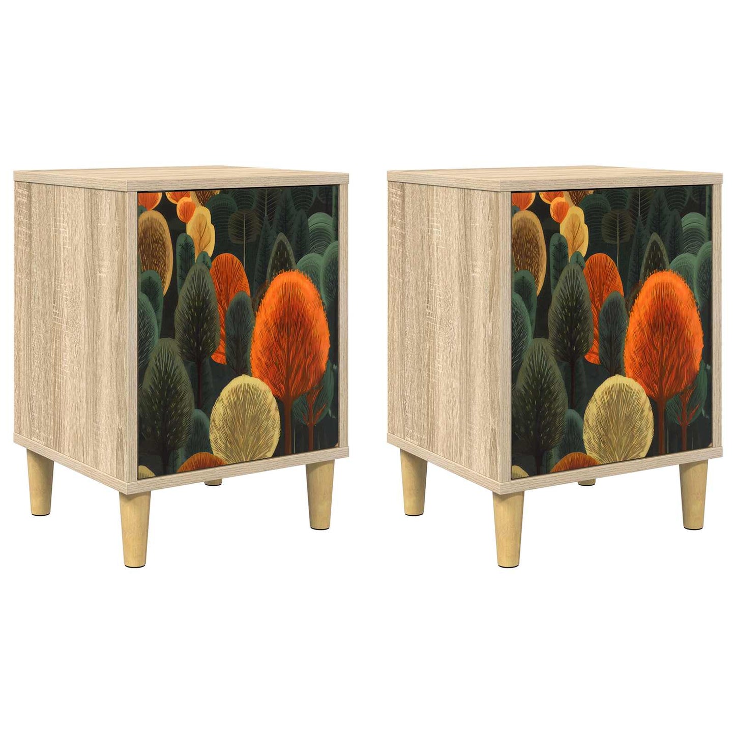 Nattbordskap ZAANDAM 2 stk. Sonoma eik 36 x 33 x 50 cm
