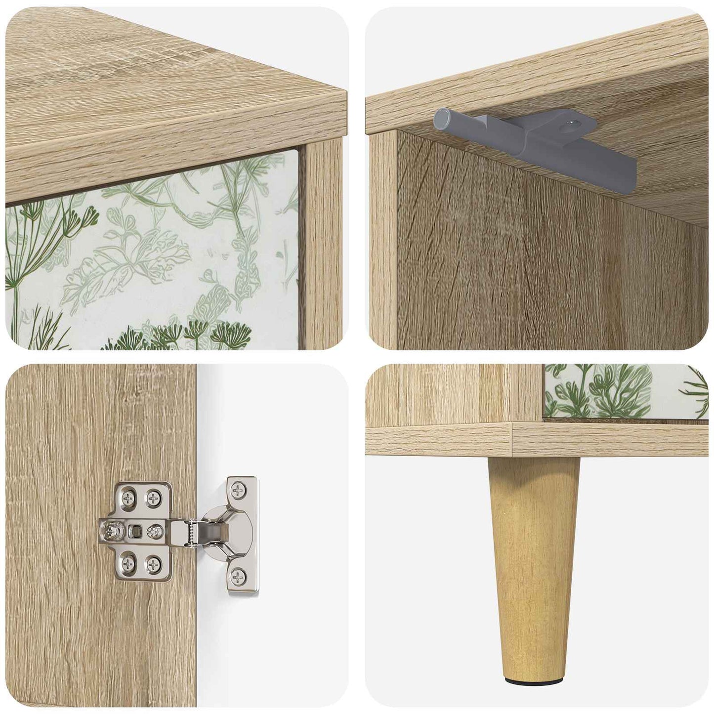 Nattbordskap GOTHA 2 stk. Sonoma eik 36 x 33 x 50 cm