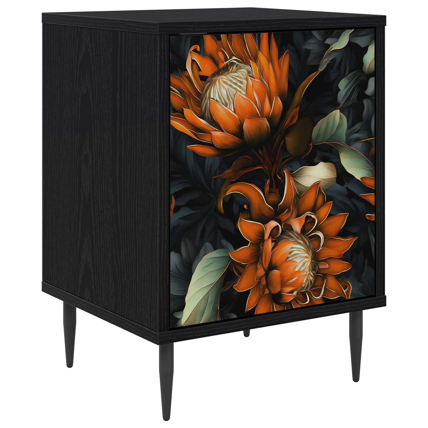 Nattbordskap LOCHEM Svart eik 36 x 33 x 51 cm Konstruert tre