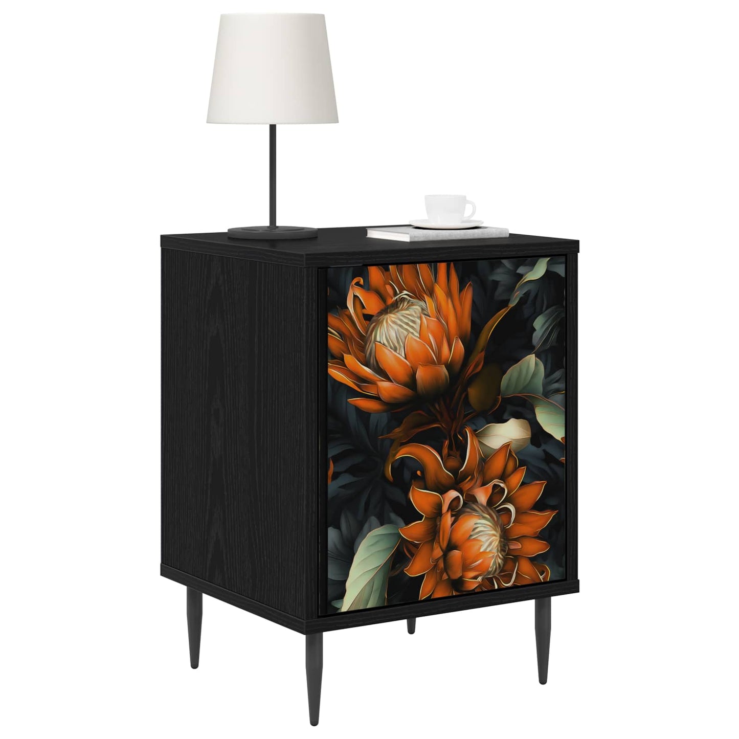 Nattbordskap LOCHEM 2 stk. Svart eik 36 x 33 x 51 cm