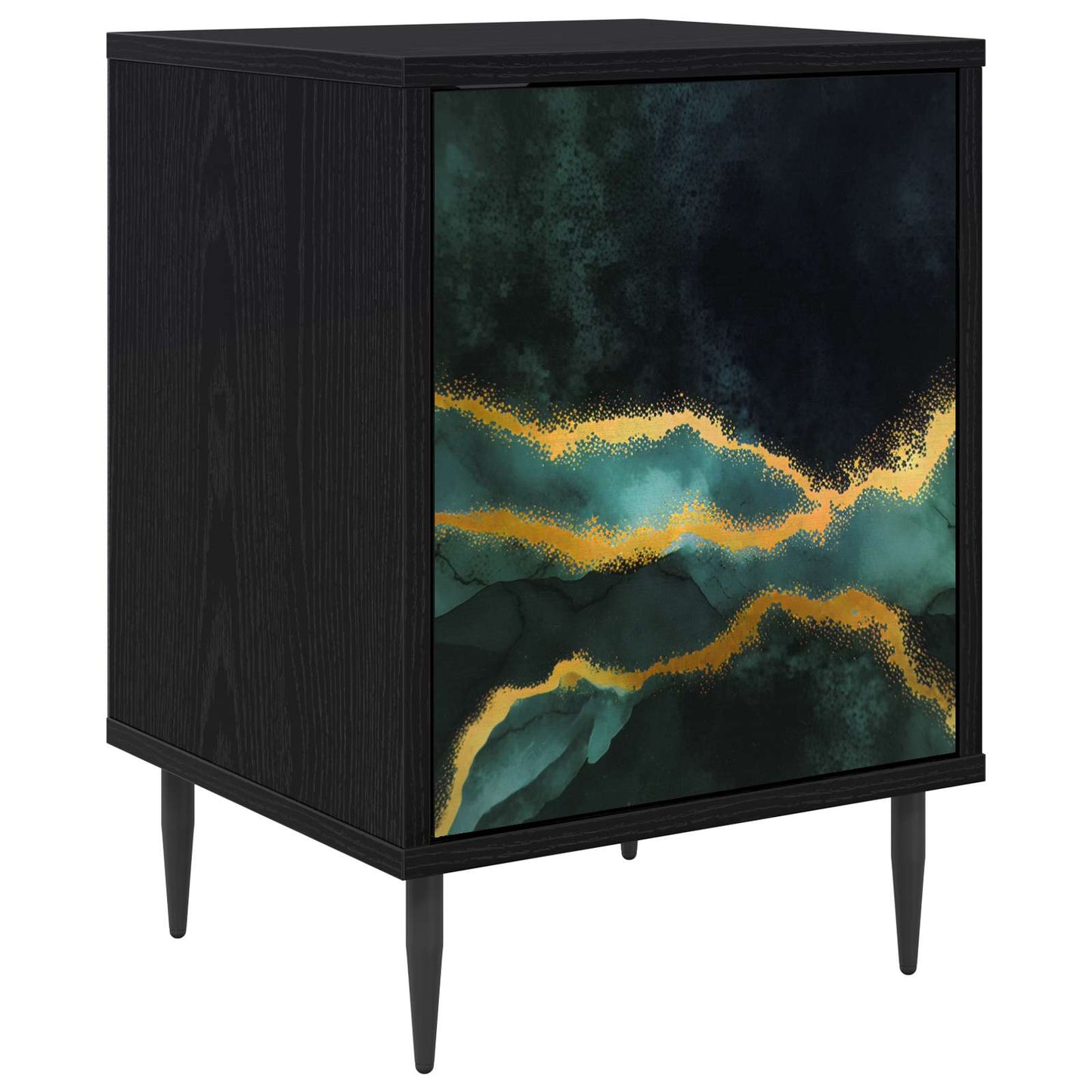 Nattbordskap WIJHE Svart eik 36 x 33 x 51 cm Konstruert tre