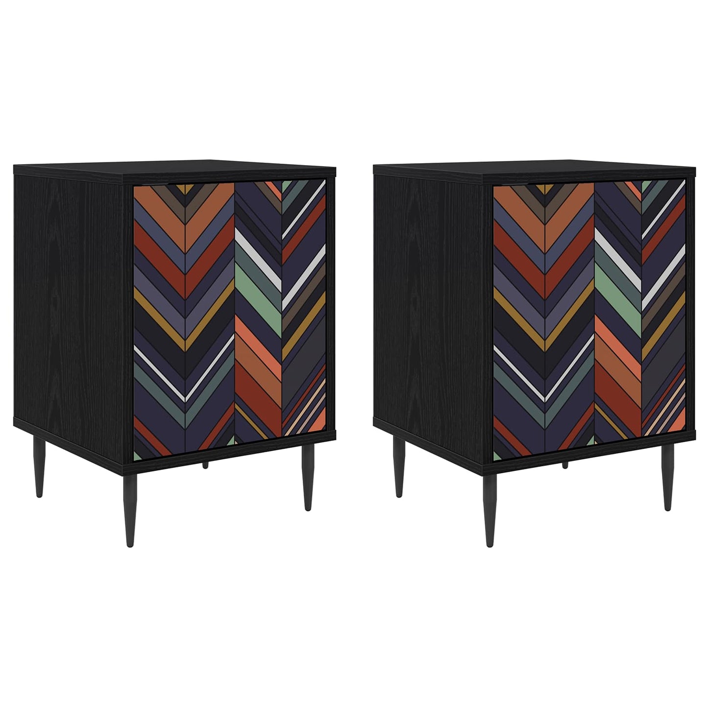 Nattbordskap OMMEN 2 stk. Svart eik 36 x 33 x 51 cm