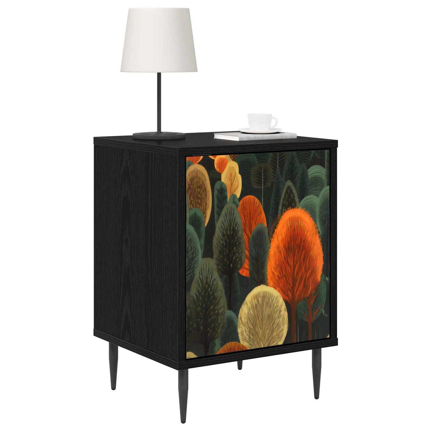Nattbordskap ZAANDAM 2 stk. Svart eik 36 x 33 x 51 cm