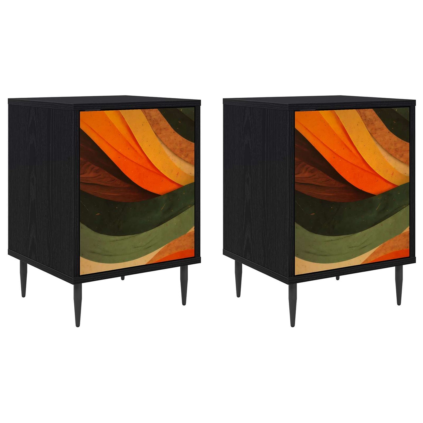 Nattbordskap BONN 2 stk. Svart eik 36 x 33 x 51 cm