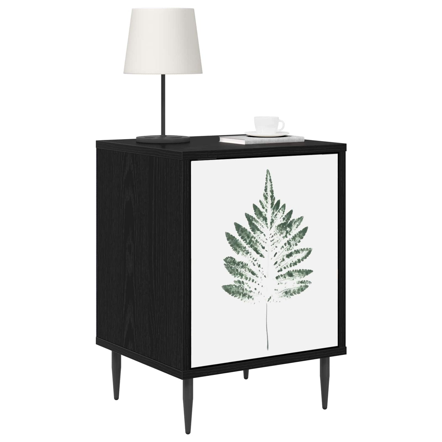 Nattbordskap HANAU Svart eik 36 x 33 x 51 cm Konstruert tre