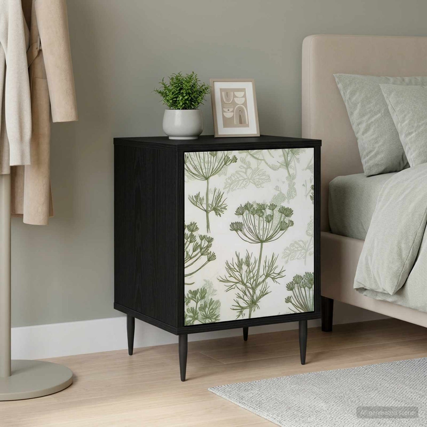 Nattbordskap GOTHA Svart eik 36 x 33 x 51 cm Konstruert tre