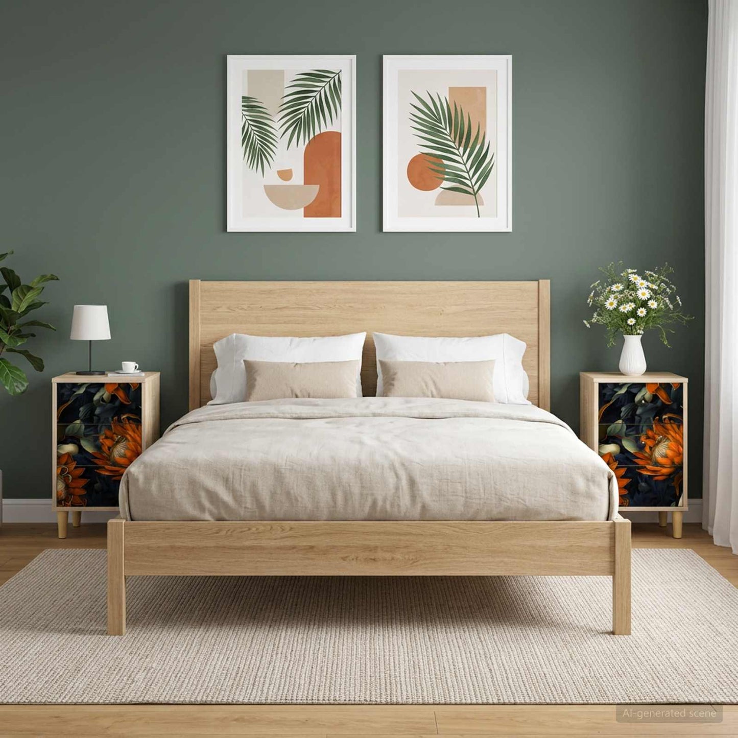 Nattbordskap LOCHEM 2 stk. Sonoma eik 36 x 33 x 60 cm