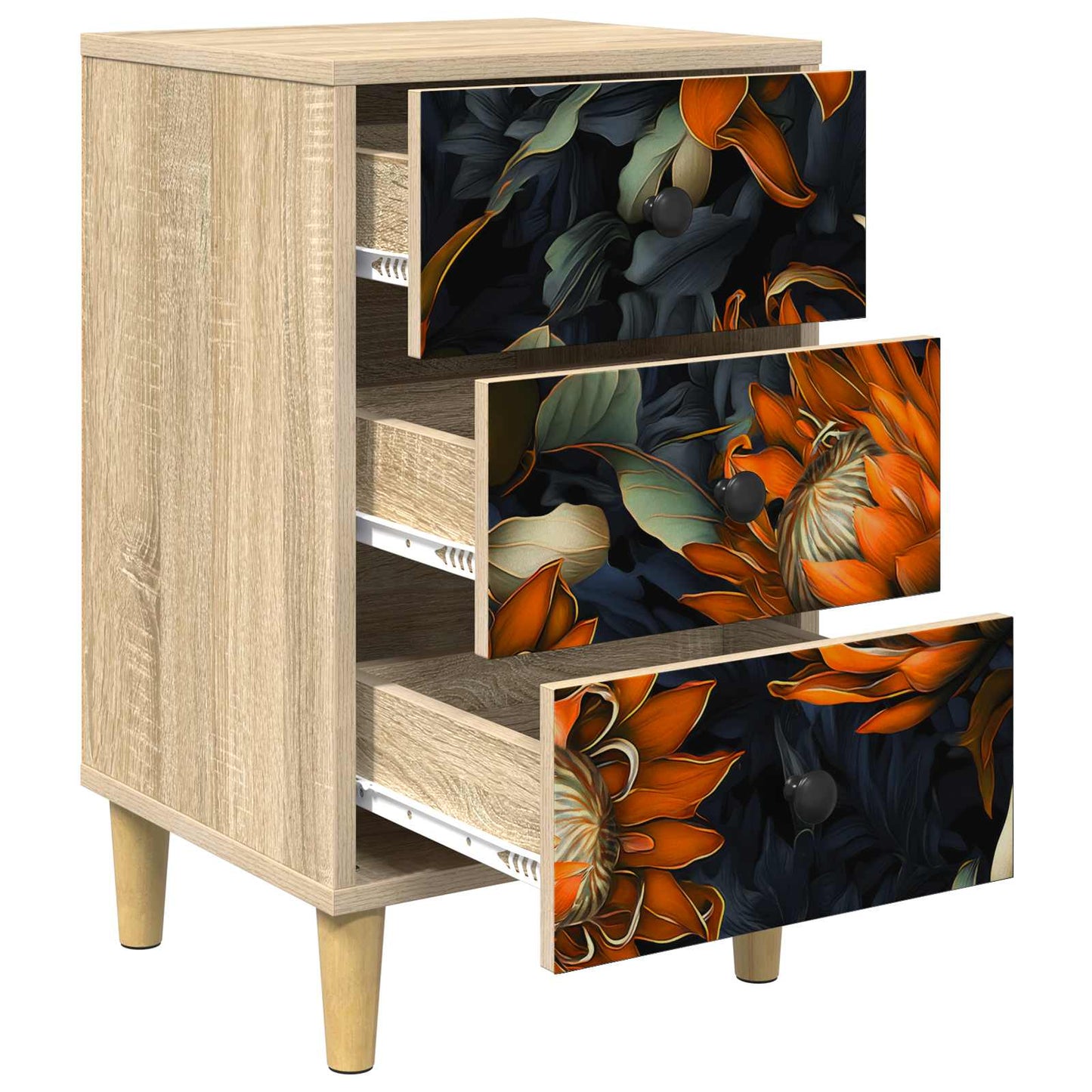 Nattbordskap LOCHEM 2 stk. Sonoma eik 36 x 33 x 60 cm