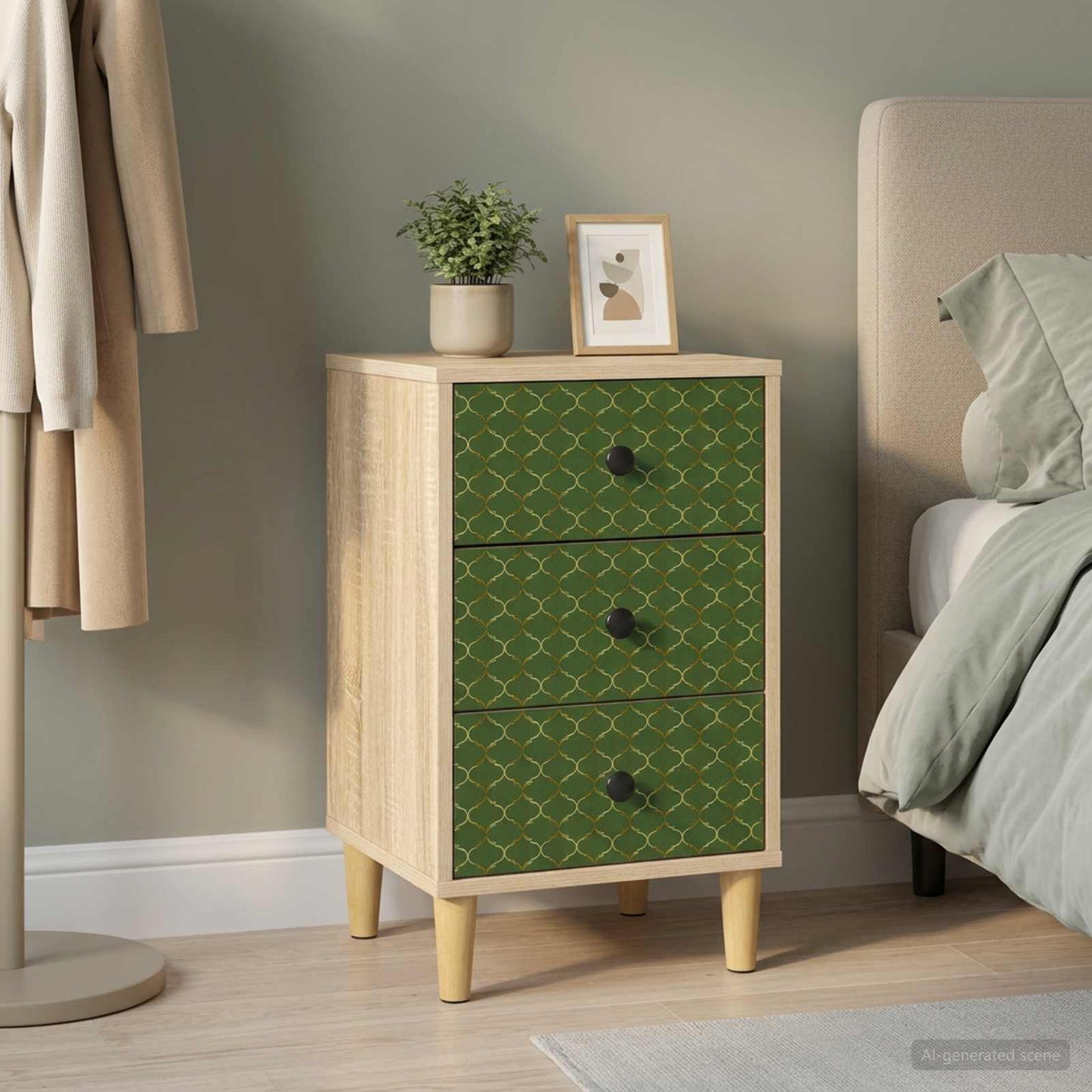 Nattbordskap GELEEN Sonoma eik 36 x 33 x 60 cm Konstruert tre