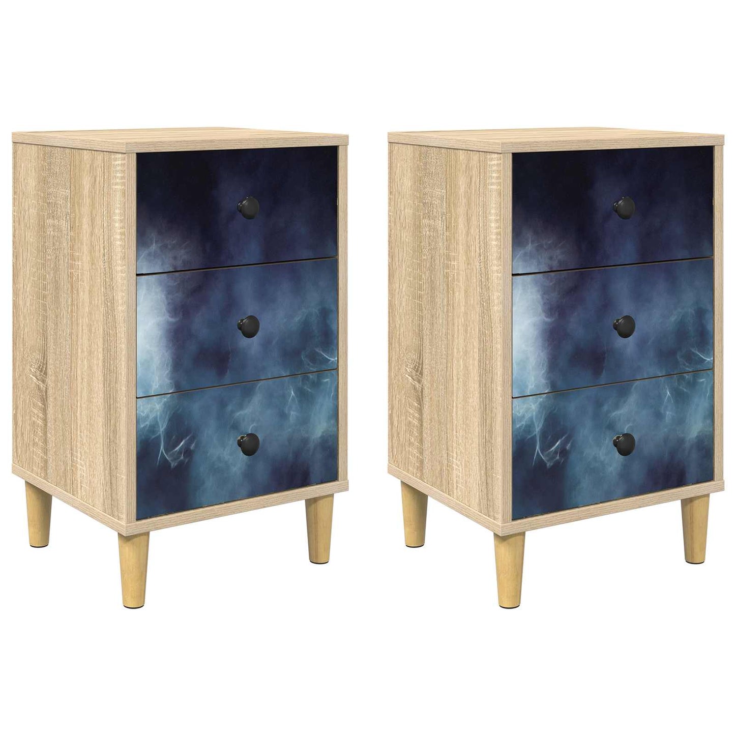 Nattbordskap RAALTE 2 stk. Sonoma eik 36 x 33 x 60 cm