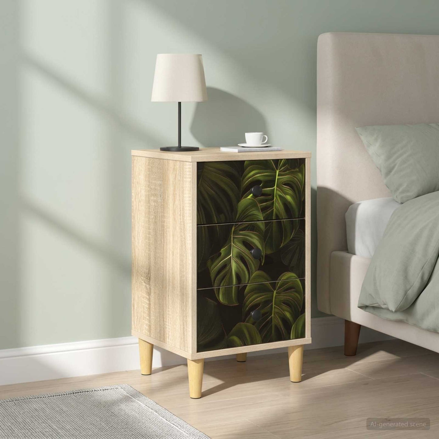 Nattbordskap ELBURG 2 stk. Sonoma eik 36 x 33 x 60 cm