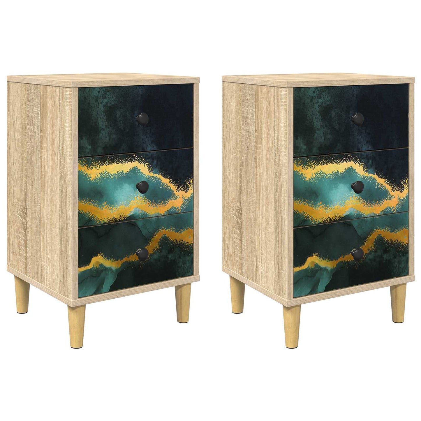 Nattbordskap WIJHE 2 stk. Sonoma eik 36 x 33 x 60 cm