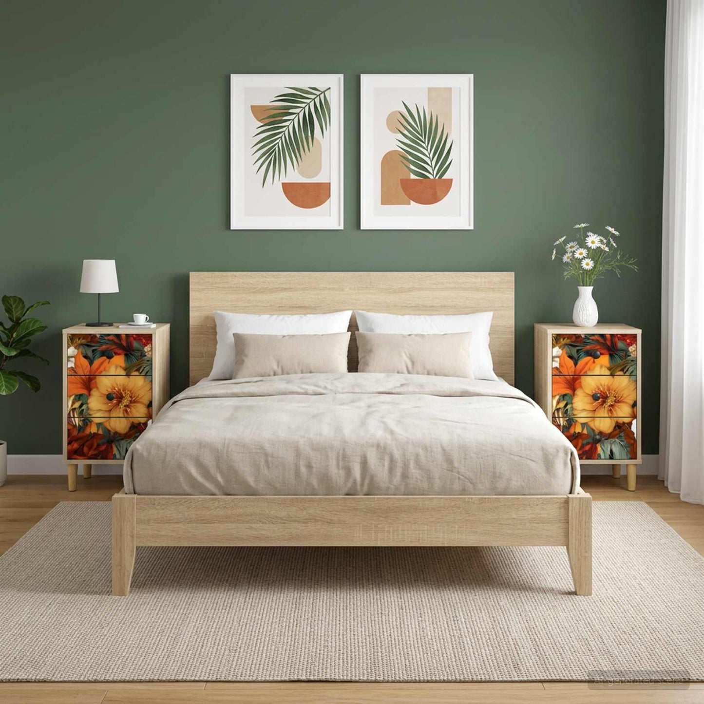 Nattbordskap GENNEP 2 stk. Sonoma eik 36 x 33 x 60 cm