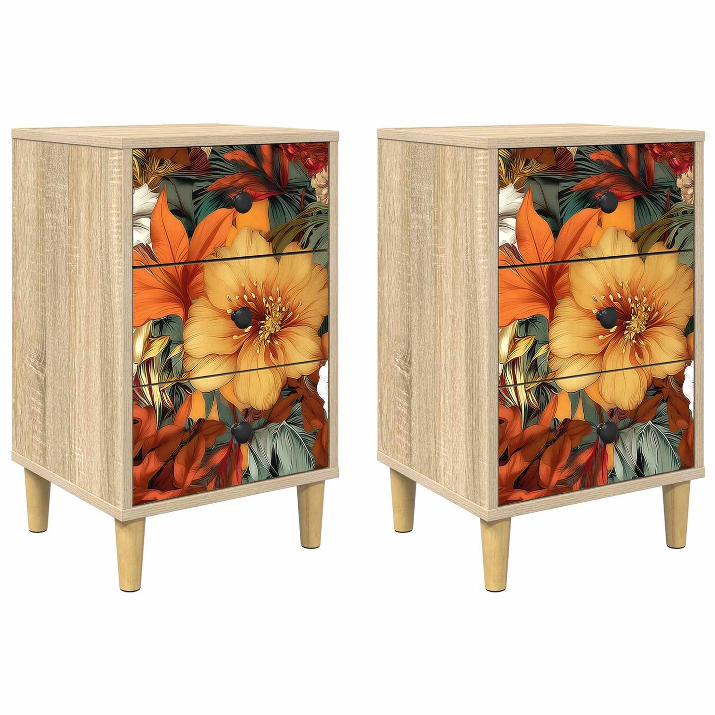 Nattbordskap GENNEP 2 stk. Sonoma eik 36 x 33 x 60 cm